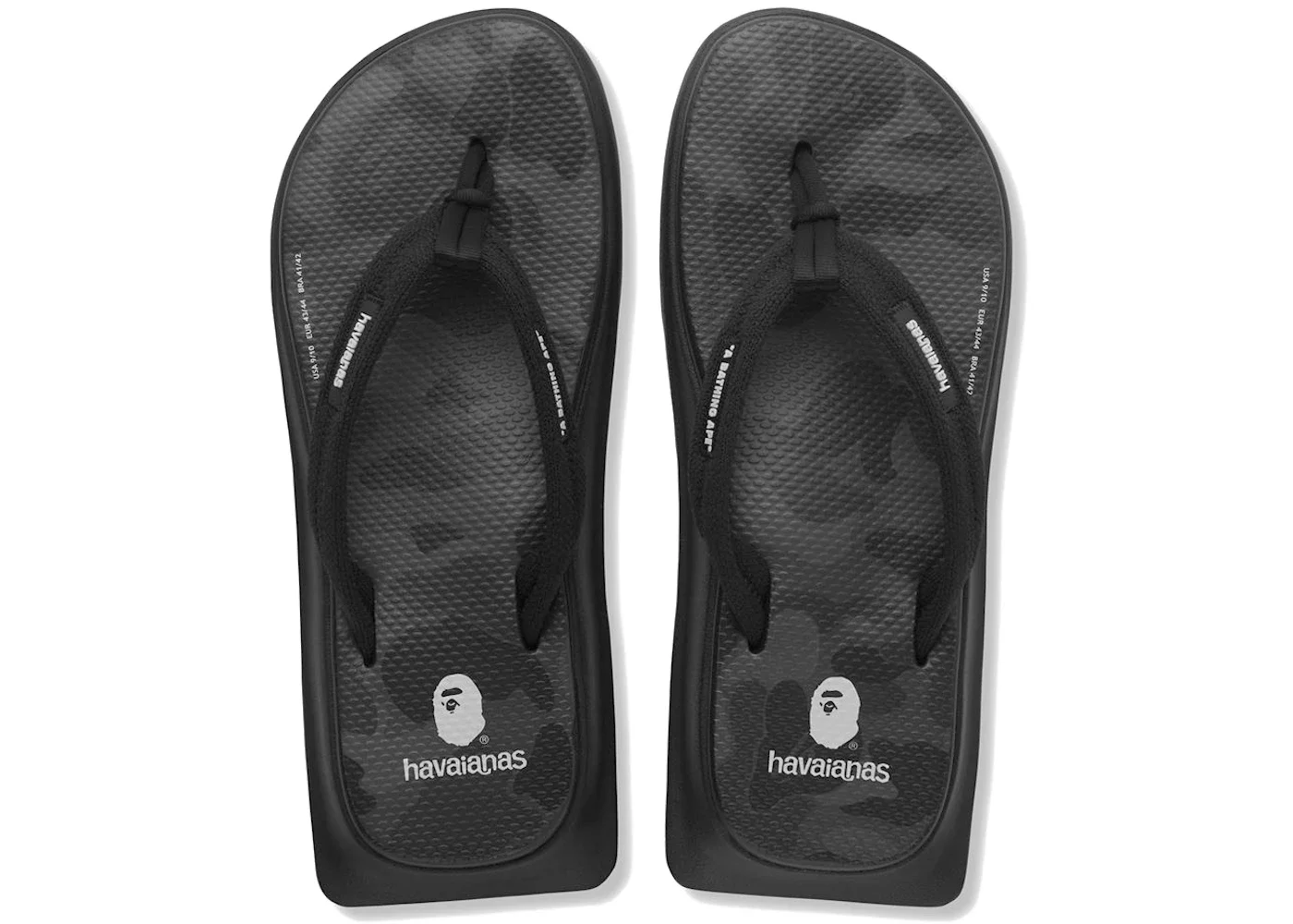 A Bathing Ape Havaianas Tradi Zori Black Camo - 1