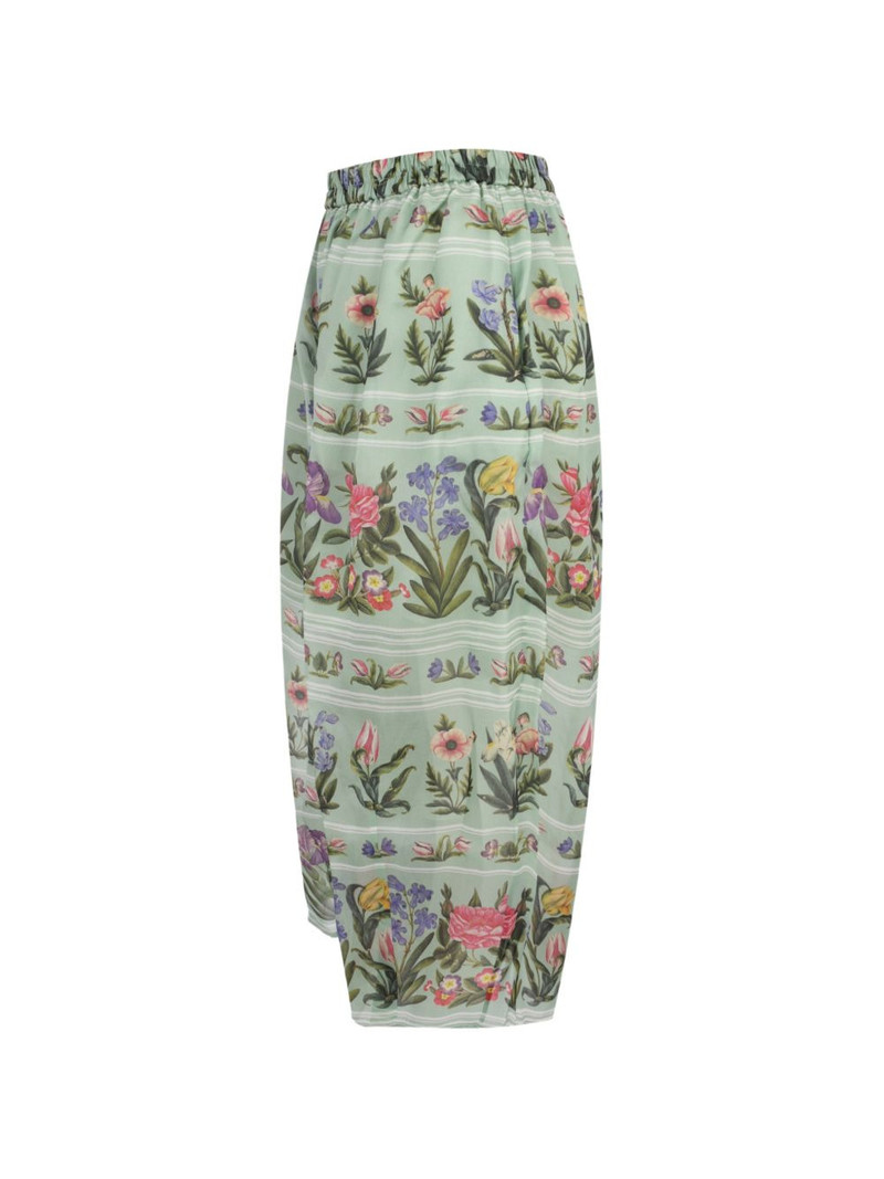 BIYAN Pita floral-print organza trousers outlook