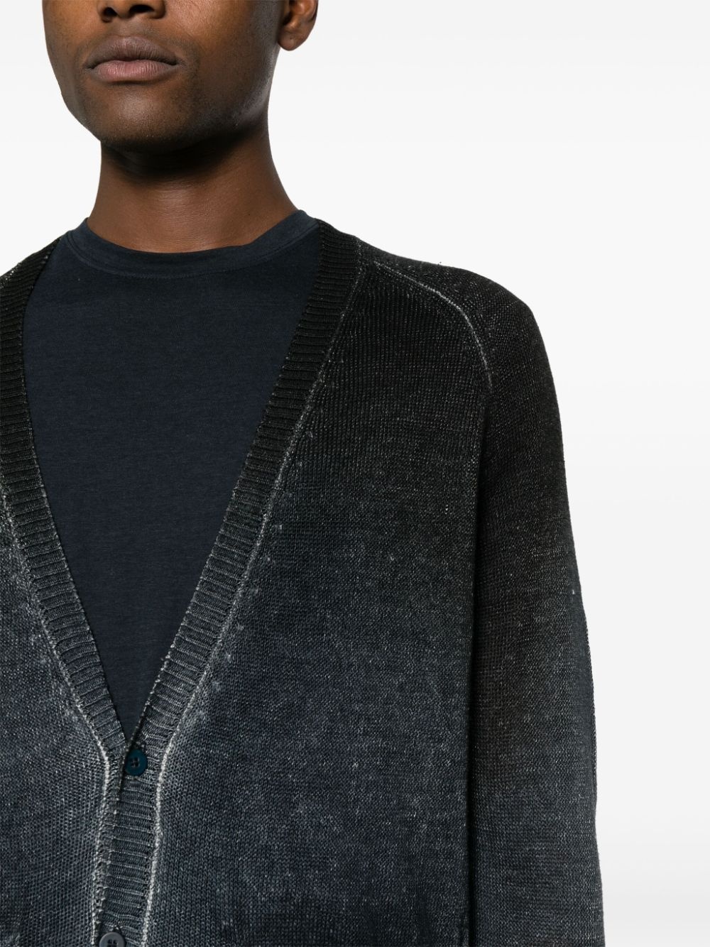 washed linen cardigan - 5