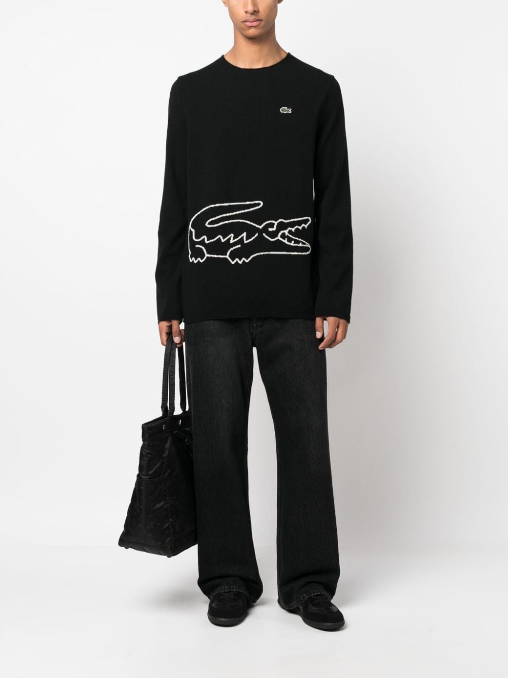 x Lacoste intarsia-knit logo jumper - 2