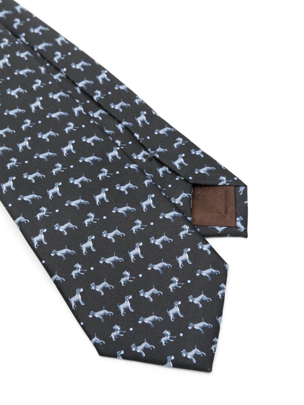 dog-print silk tie - 2