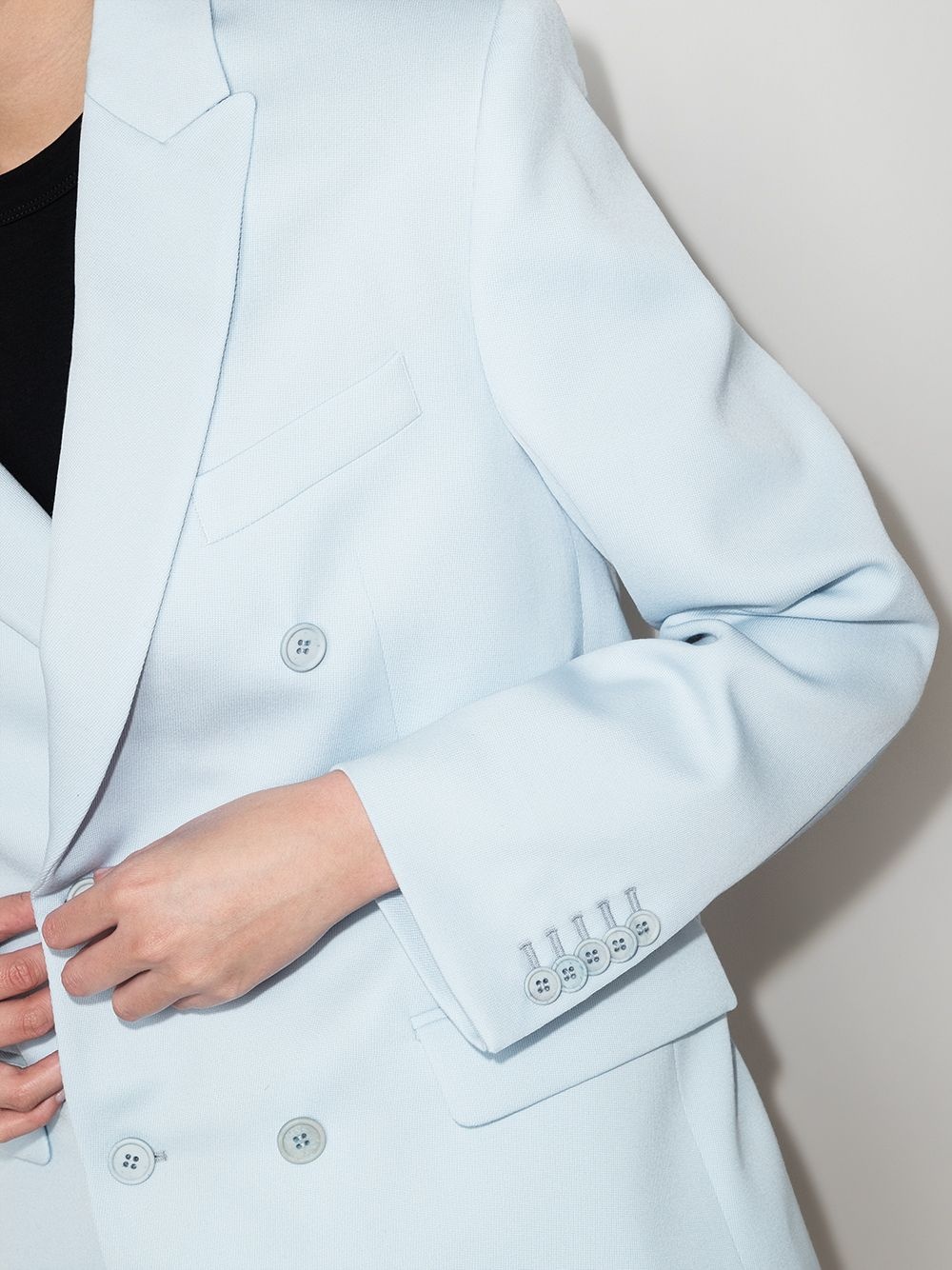 double-breasted wool blazer - 4