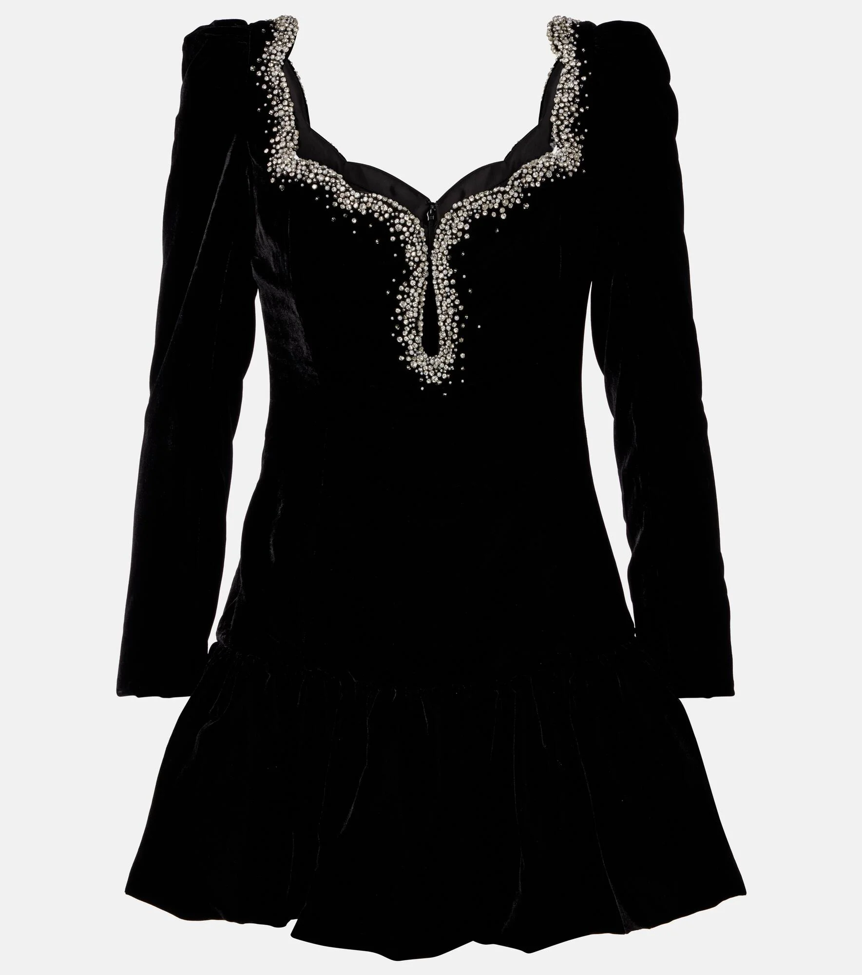 Edie crystal-embellished velvet minidress - 1