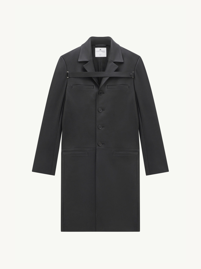LEATHER DOUBLE STRAPS COAT 1