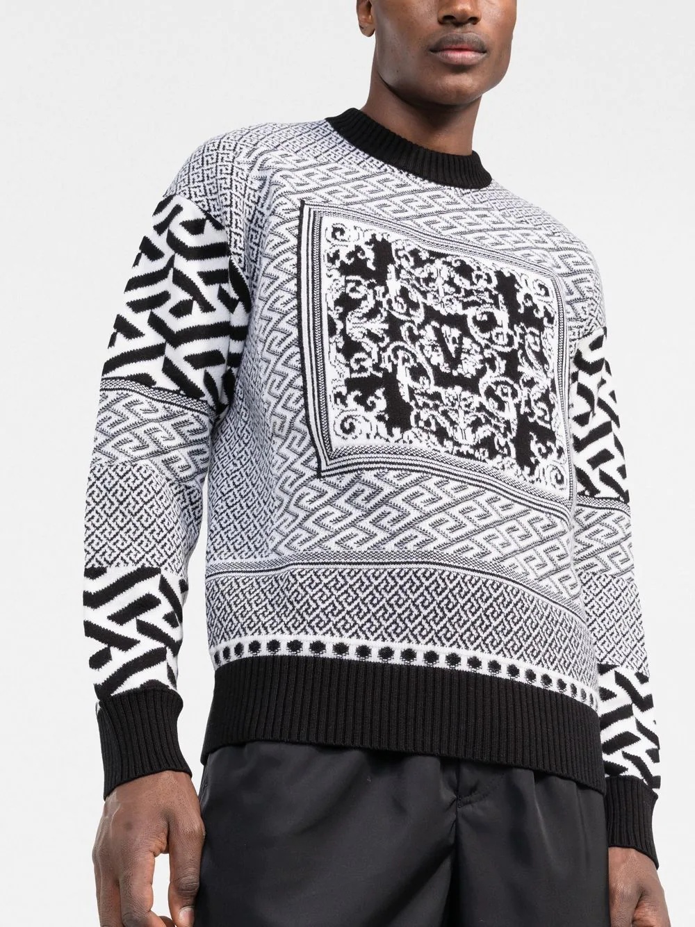 logo-motif jacquard-knit jumper - 3