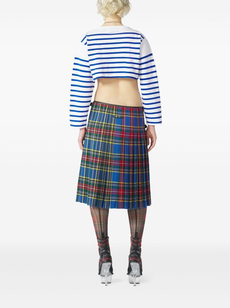 Jean Paul Gaultier leather-strap midi kilt outlook