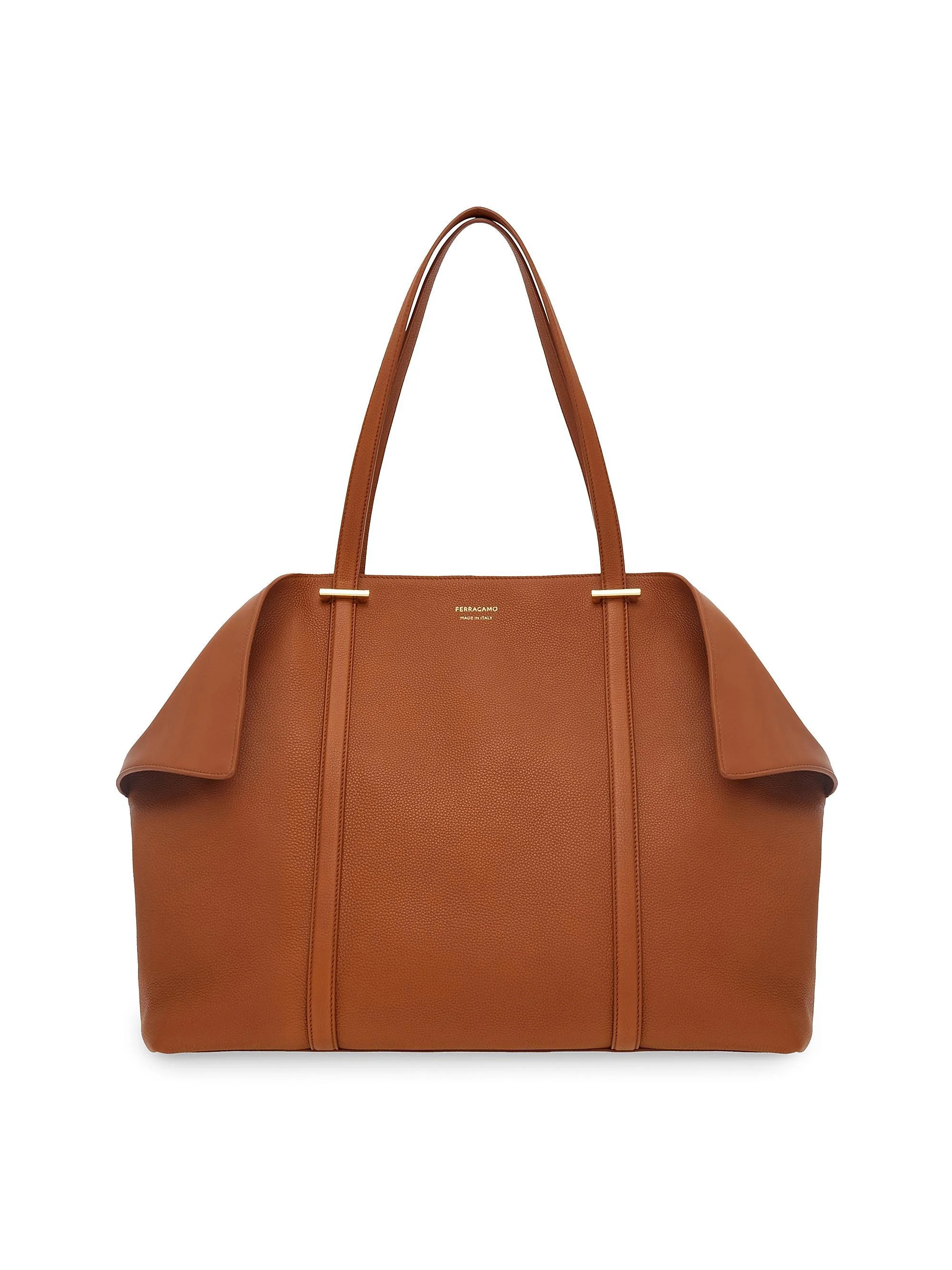 Women's Large Scarf Leather Top Handle Bag - Naturale Resort - 1