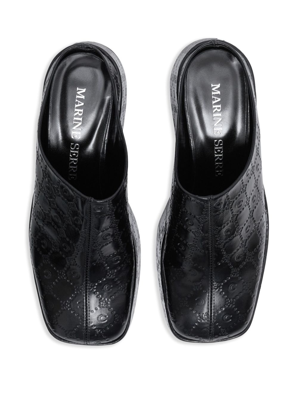 Moonagram-embossed mules - 5