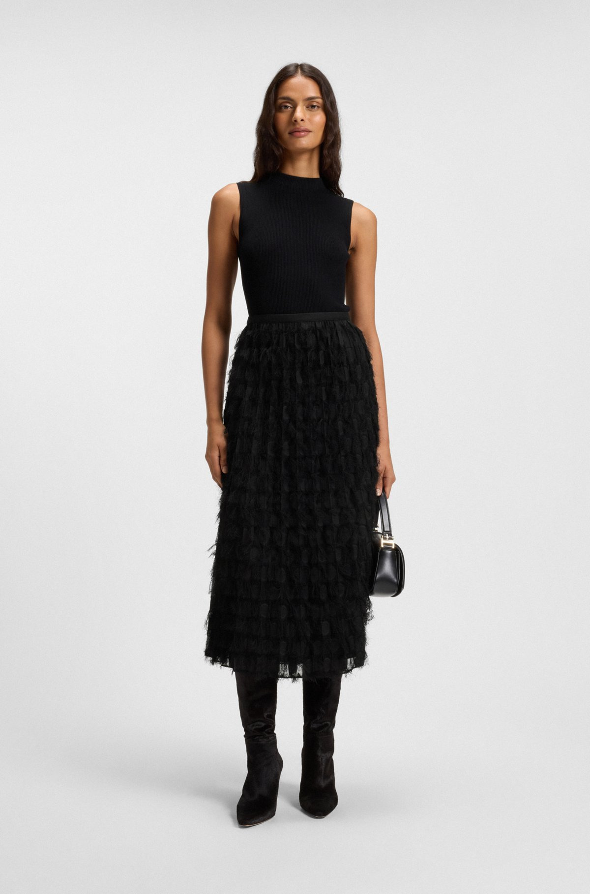 PENCIL SKIRT IN FEATHER JACQUARD - 3