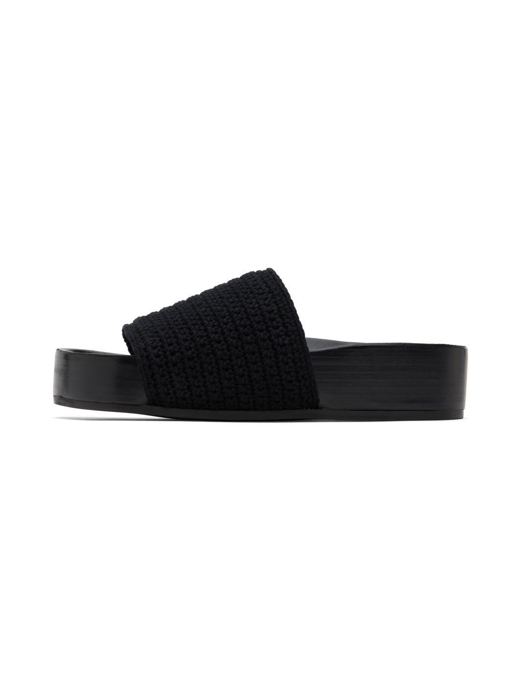 Black Crochet Slides - 3