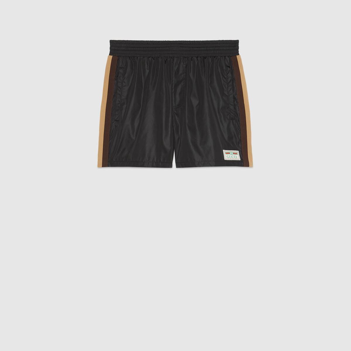 Swim shorts with Gucci label - 1