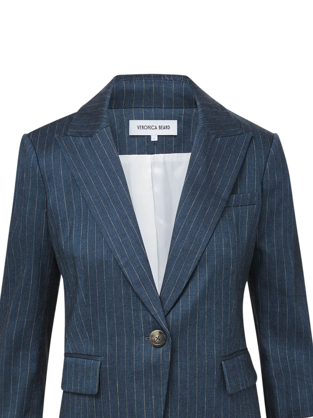 pinstriped single-breasted blazer - 2