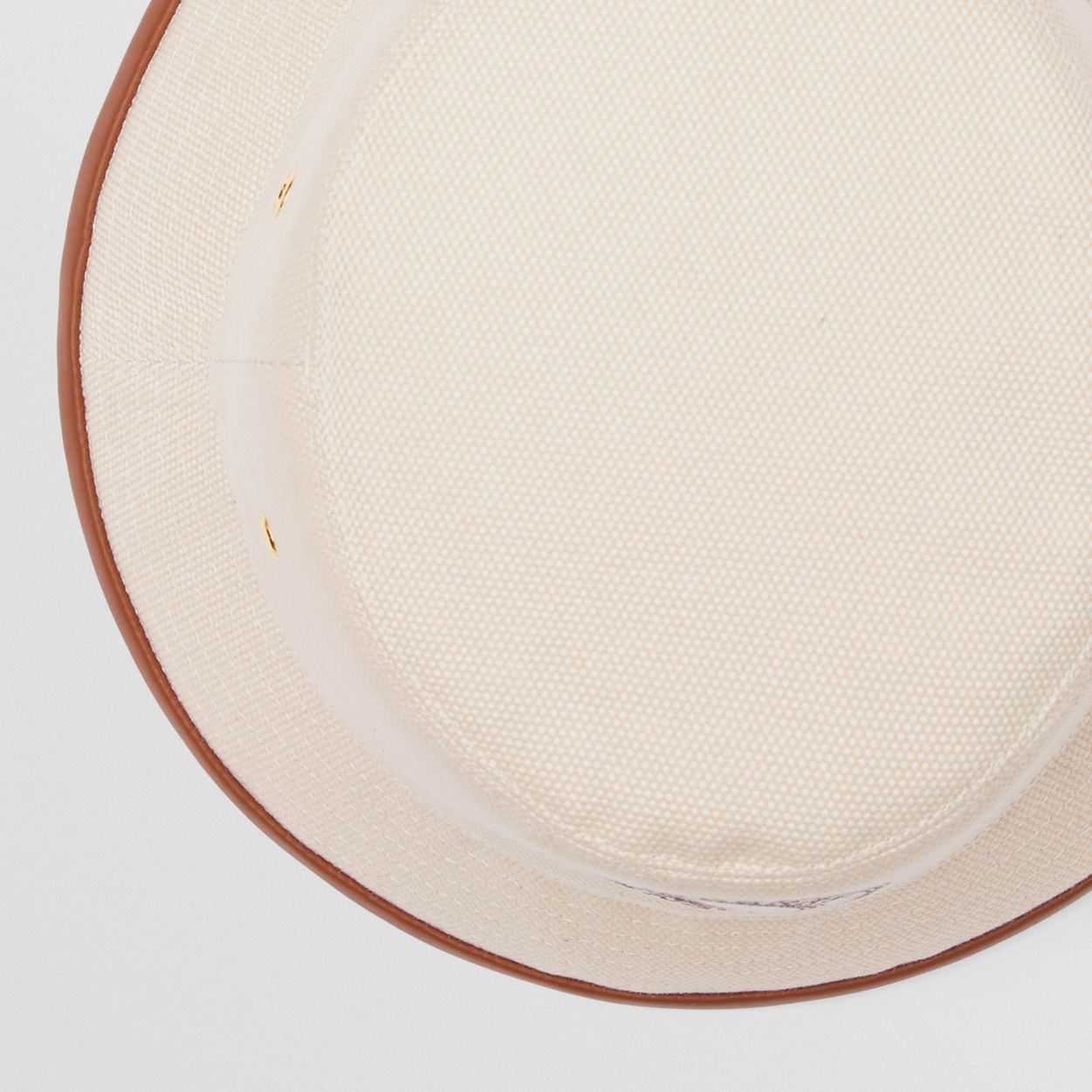 Leather Trim Logo Graphic Cotton Bucket Hat - 10