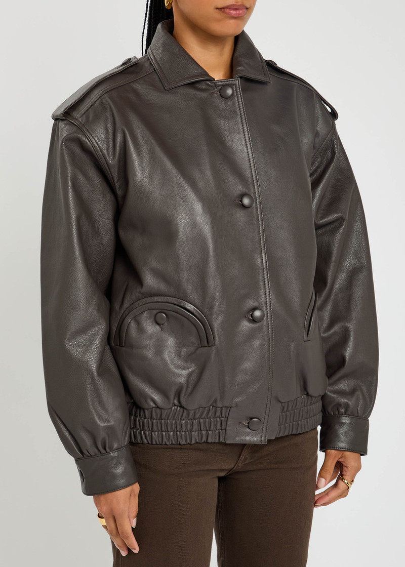 BLAZÉ MILANO Blaze Milano Ares Charlie Leather Bomber Jacket outlook