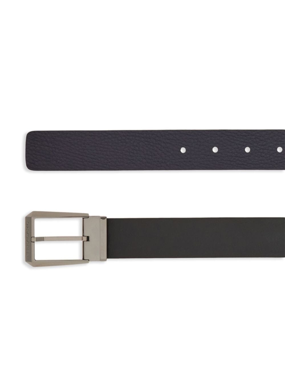 logo-engraved reversible leather belt - 3