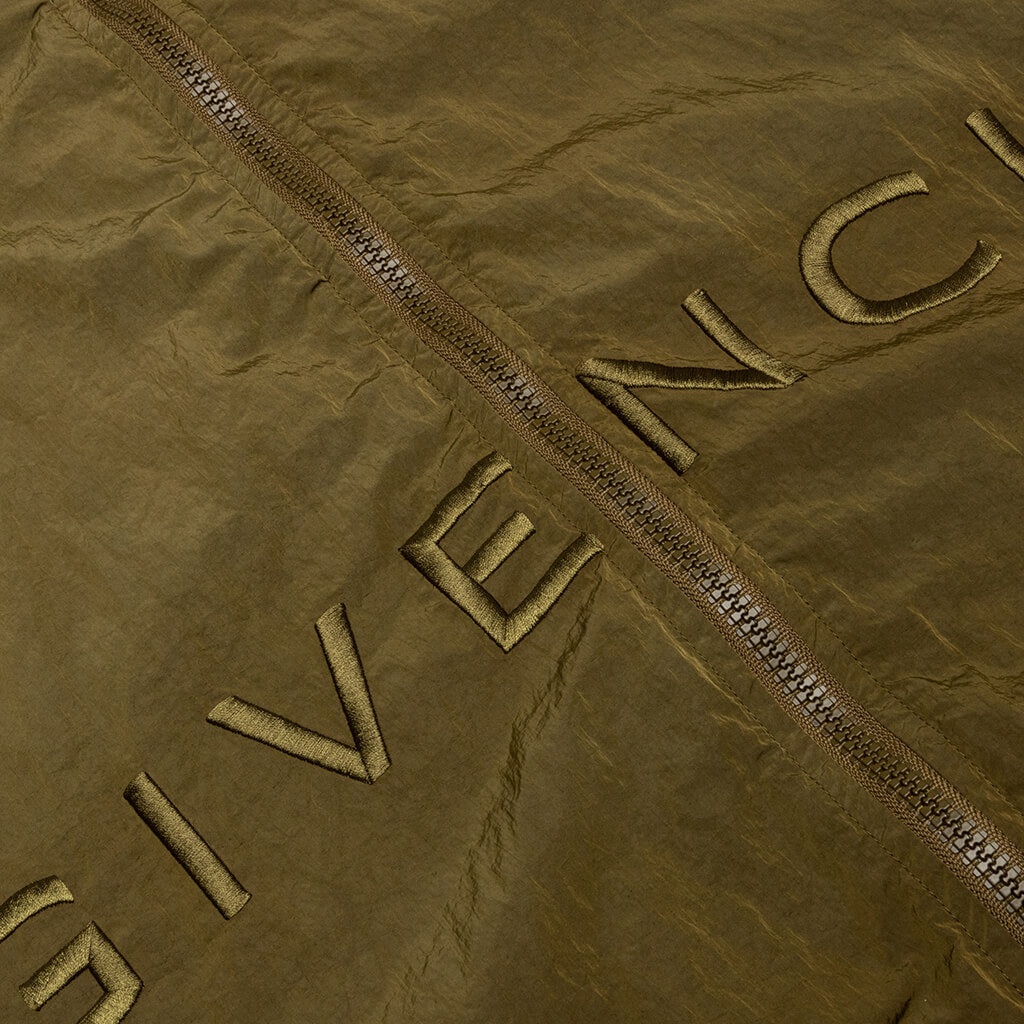 GIVENCHY GARMENT DYED EMBROIDERED JACKET - BOTTLE GREEN - 3