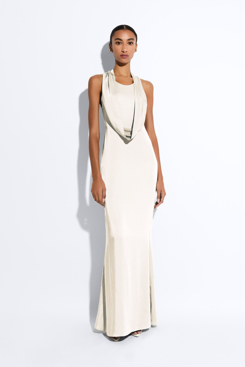 LAPOINTE Lightweight Satin Cowl Neck Gown outlook