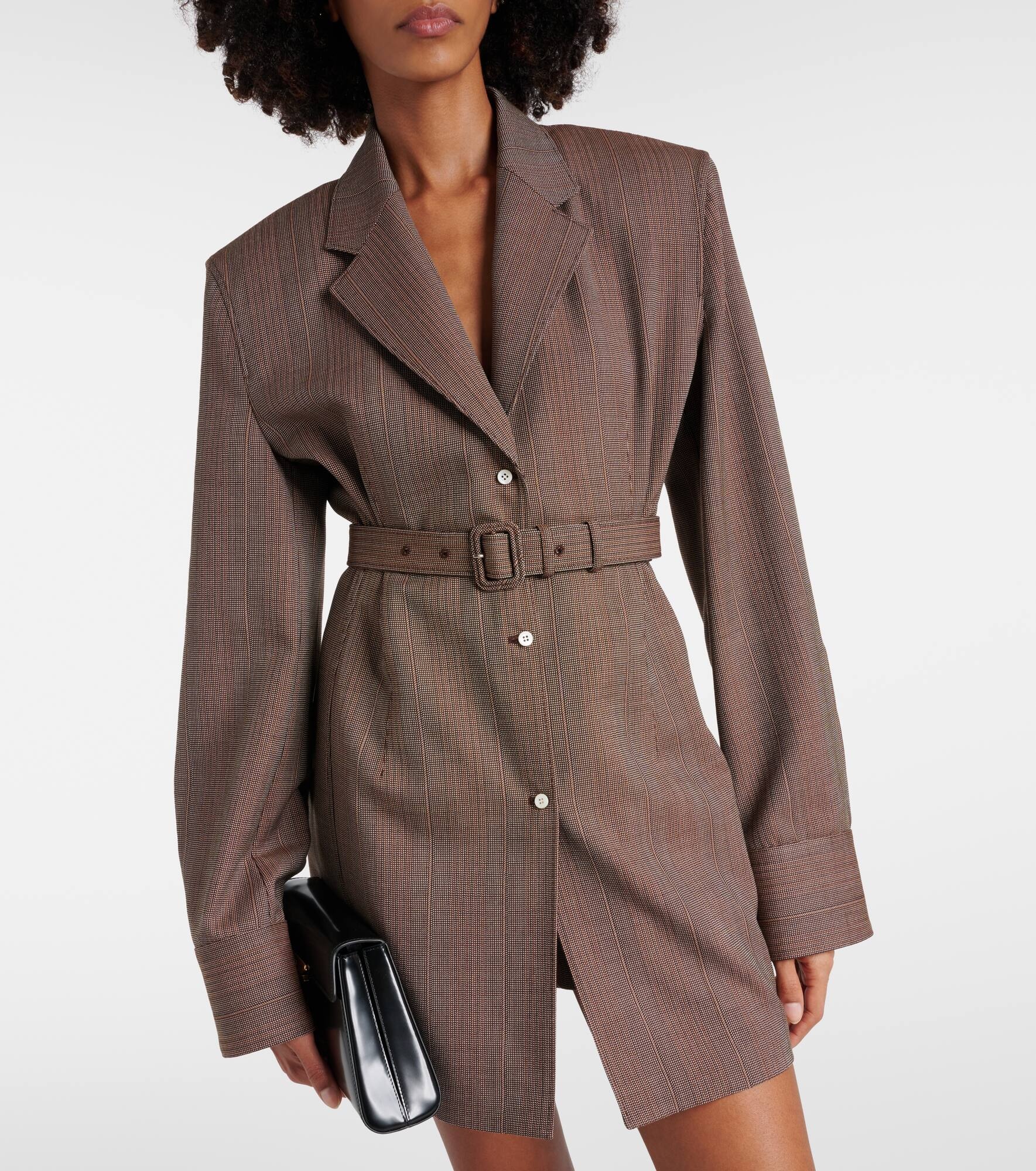Pinstripe wool jacket - 7