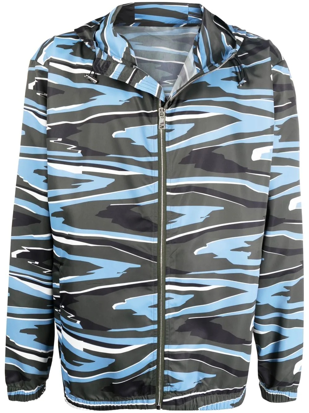 wave-print zipped jacket - 1