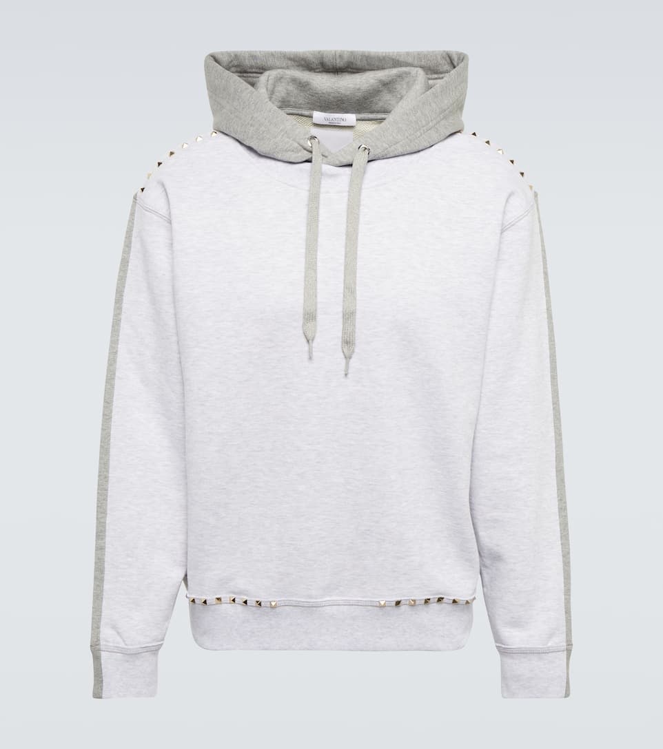 Rockstud cotton jersey hoodie - 1