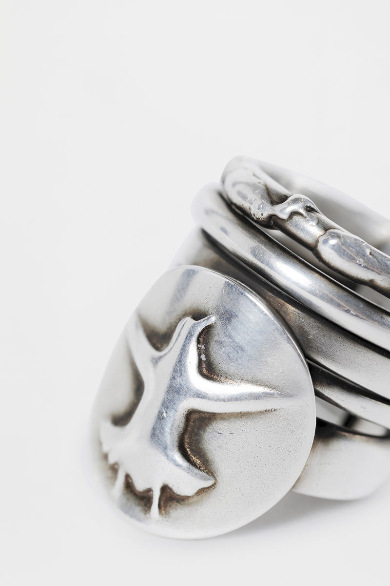 Mossa Flying Bird Stacked Rings - 2