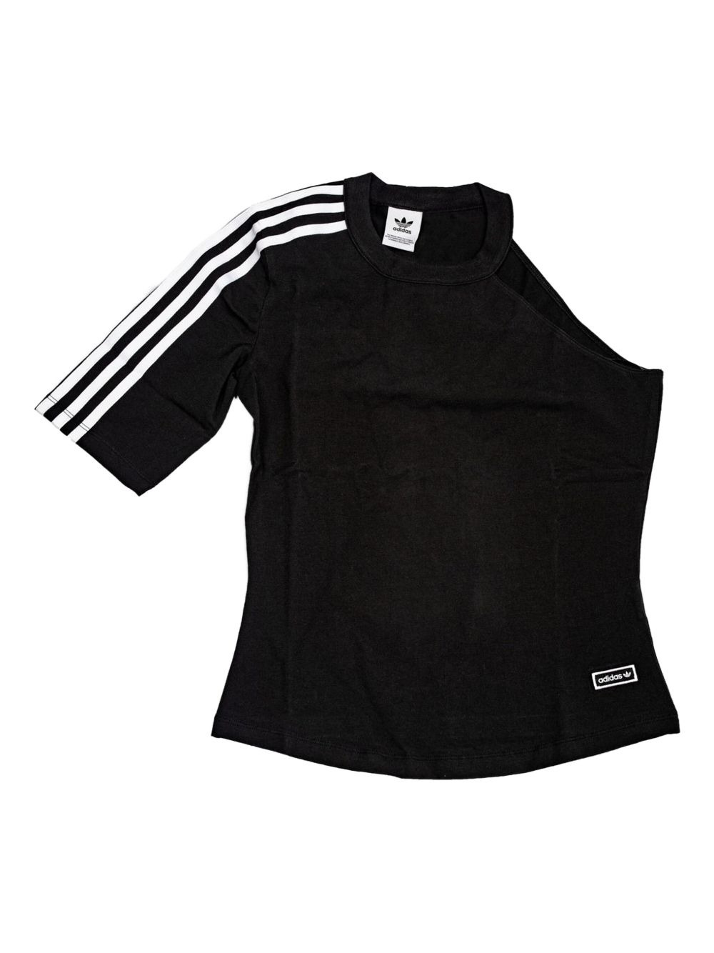 three-stripe one-shoulder T-shirt - 1