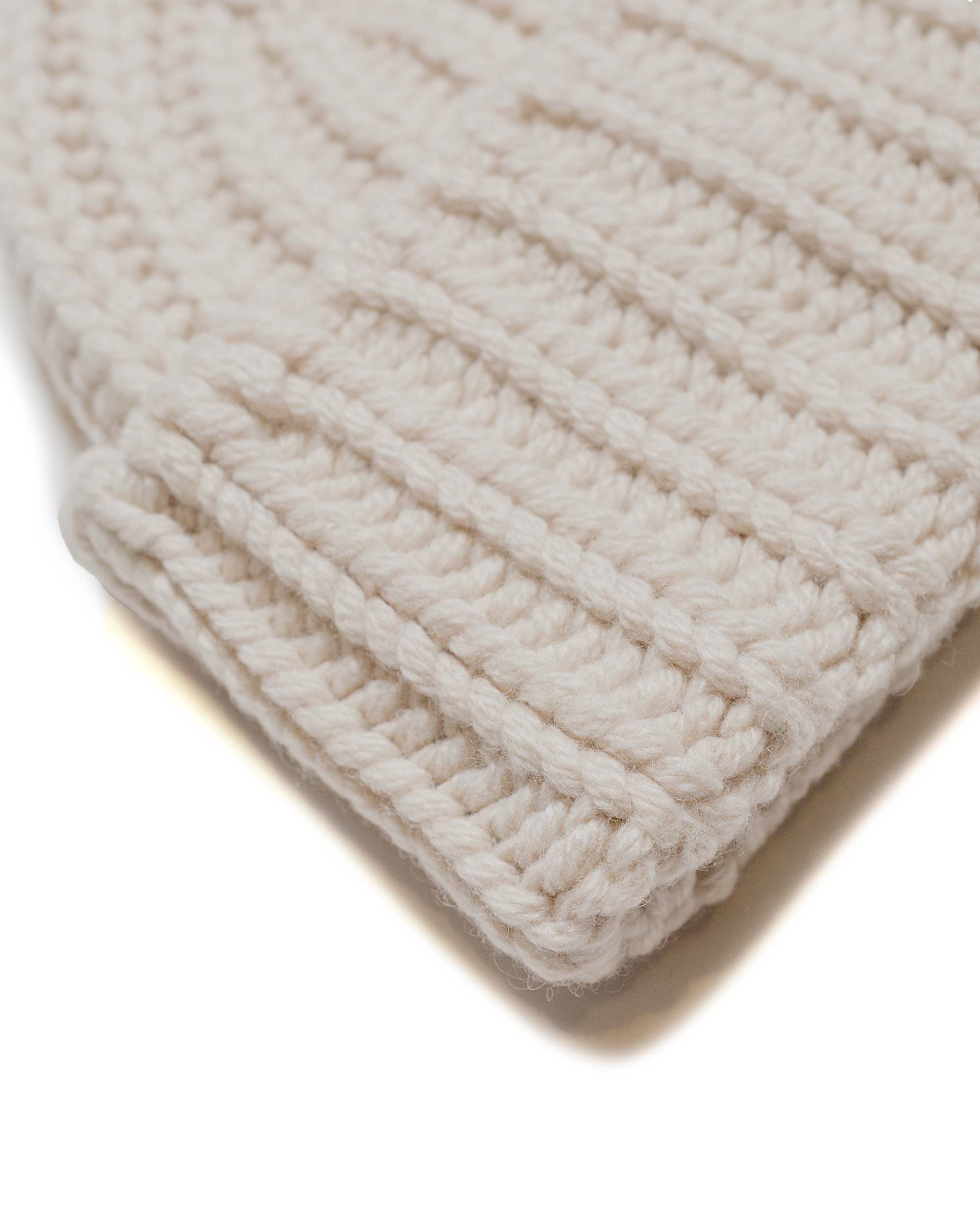 Chunky Rib Beanie Merino Cashmere Cream - 2