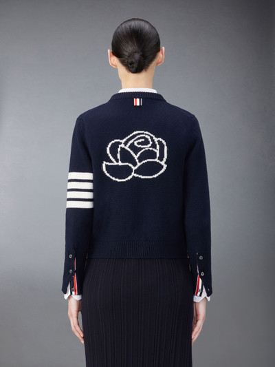 Thom Browne floral-intarsia cotton jumper outlook