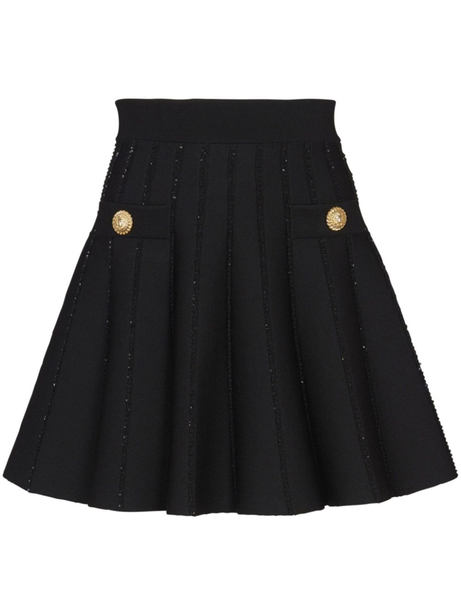 ミニスカート Balmain Flared Mini Skirt With Sparkly Striped Design Balmain Sparkly-Stripes A-Line Mini Skirt | brownsfashion