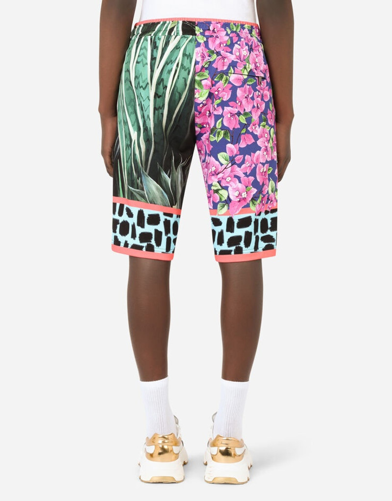 Jersey jogging shorts with jungle mix print 6