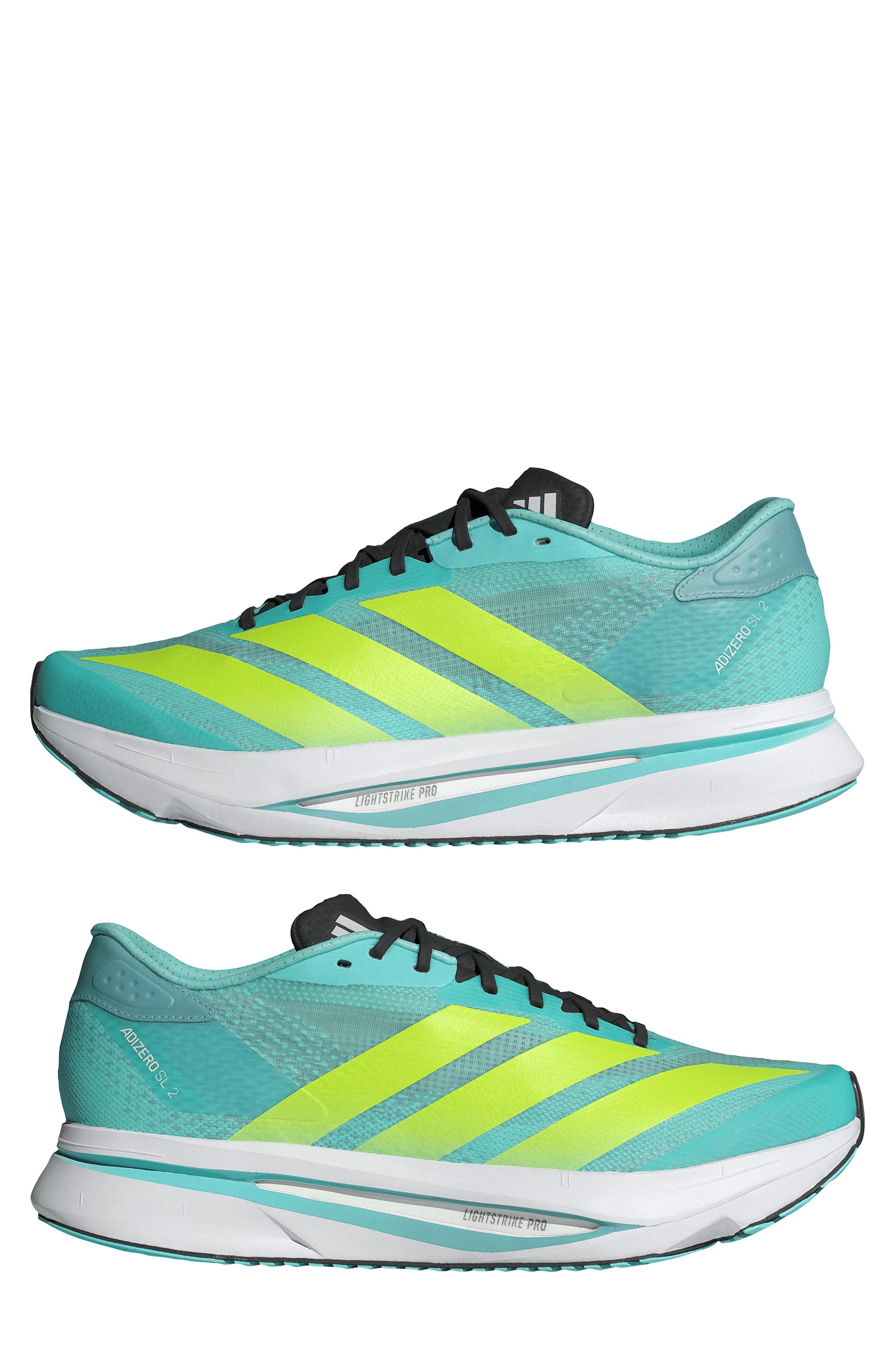 adidas Gender Inclusive Adizero Evo SL Running Shoe in Flash Aqua/Lemon/Mint Ton at Nordstrom - 9