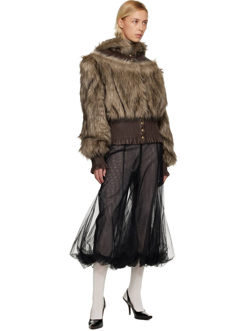 NICKLAS SKOVGAARD SSENSE Exclusive Brown Joan Leather Jacket outlook