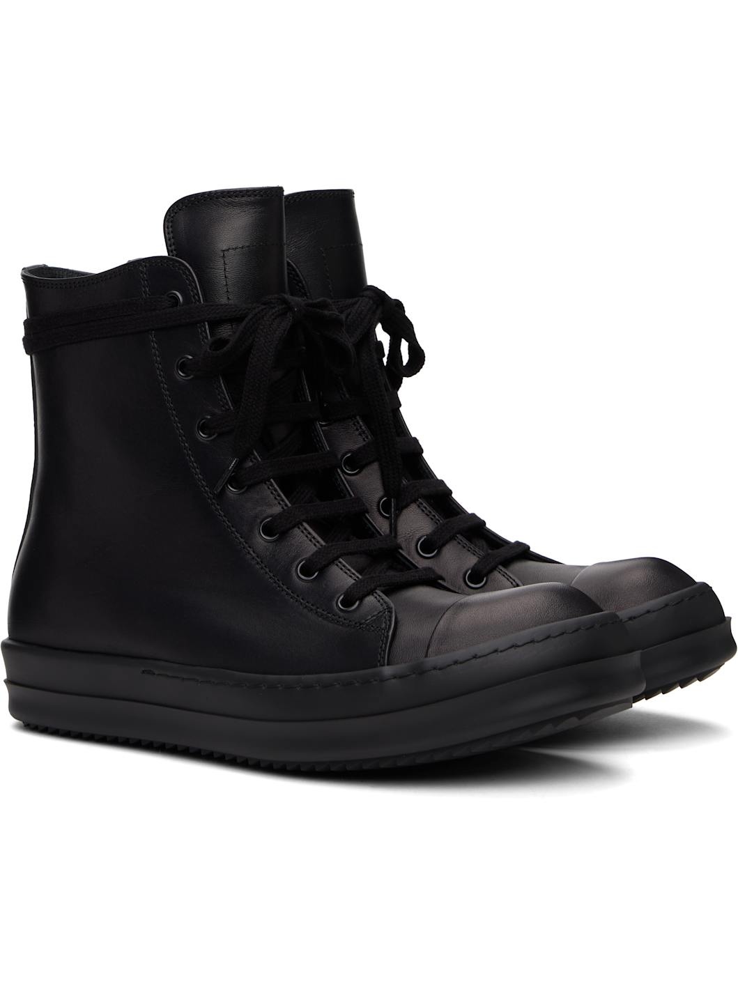Black Hollywood Leather Sneakers - 4
