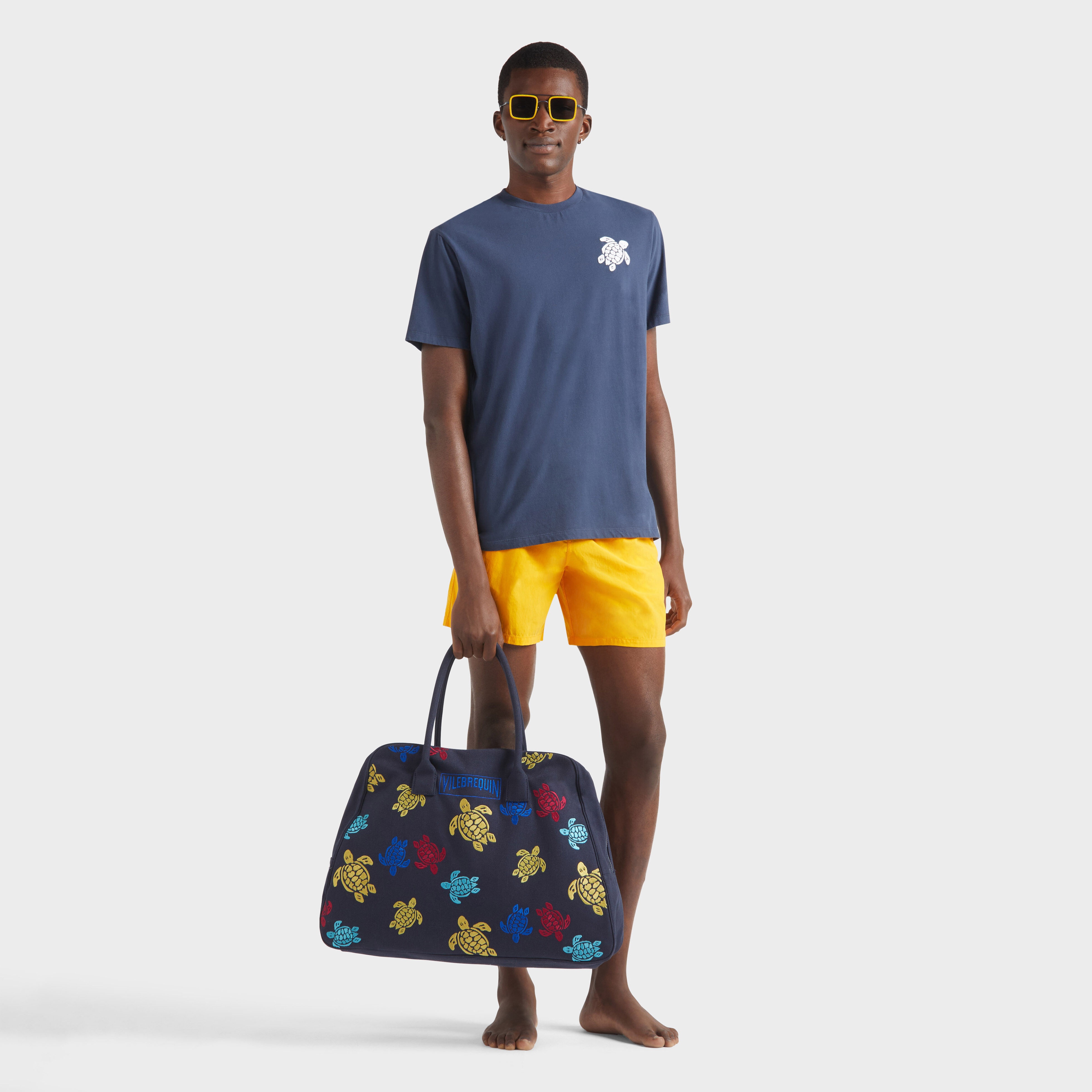 Men Organic Cotton T-shirt Embroidered Turtle - 5