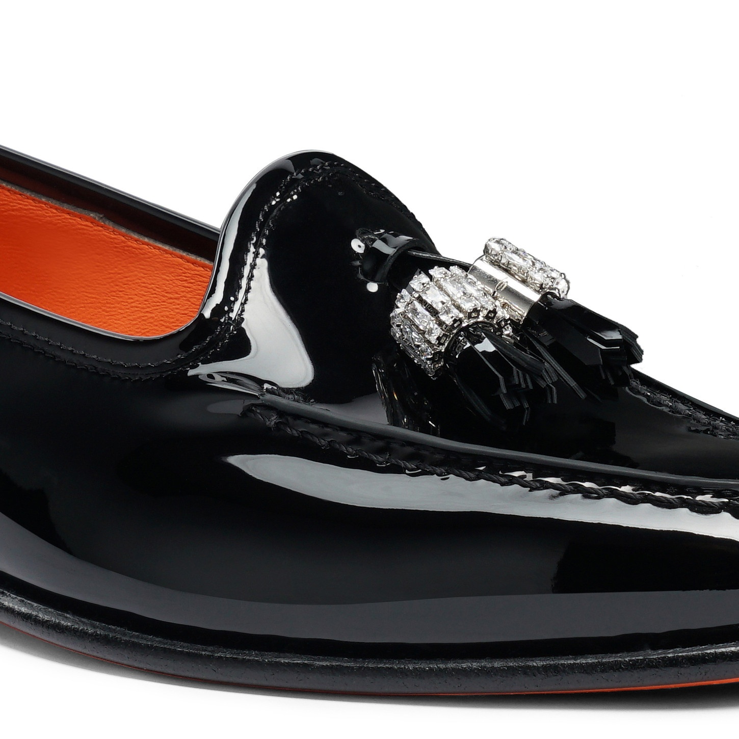 Women's black patent leather Andrea loafer - 6