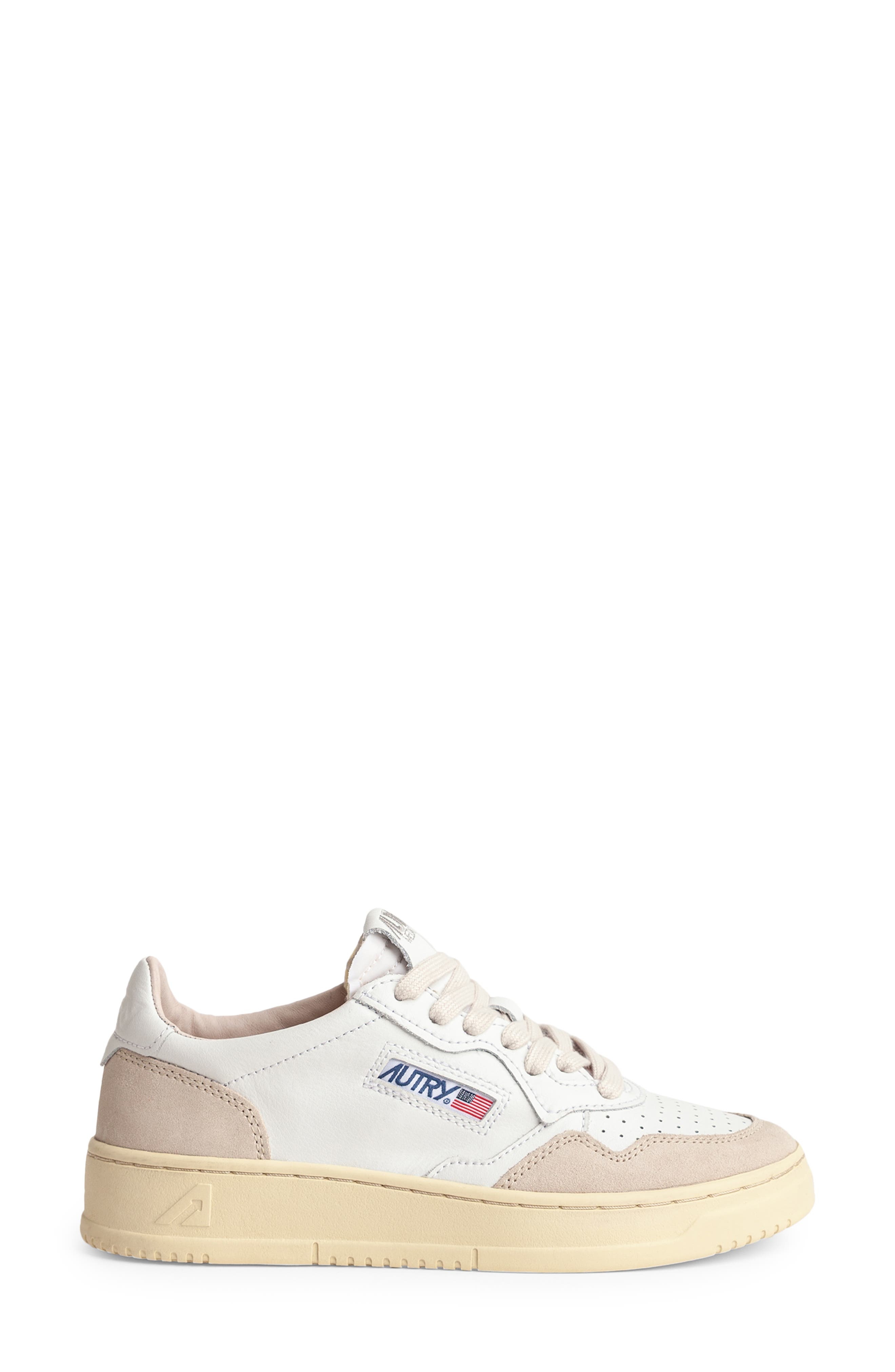 AUTRY Medalist Low Sneaker in Leat/suede White at Nordstrom - 3