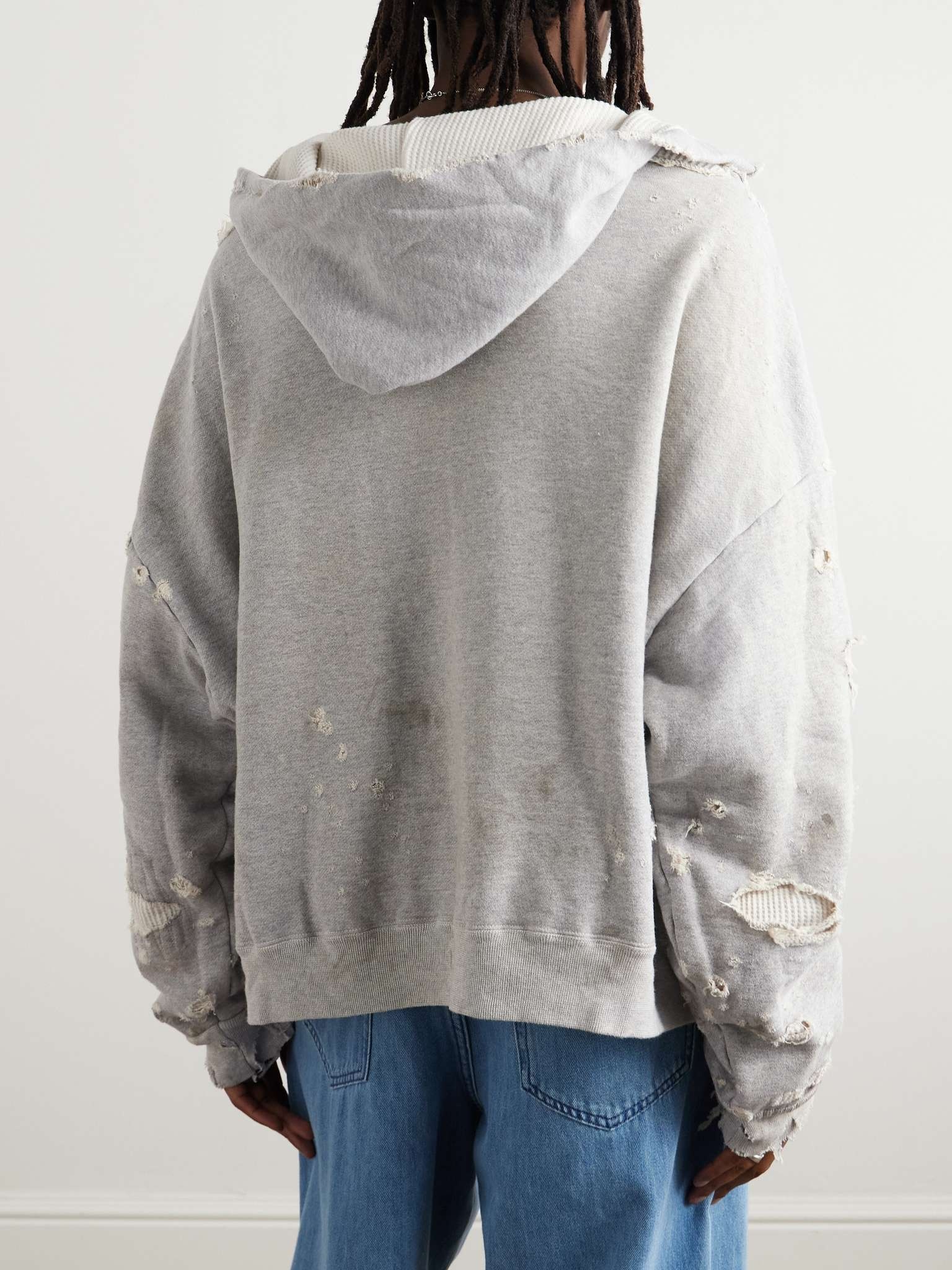 Distressed Cotton-Jersey Hoodie - 3