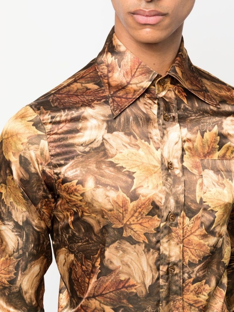 all-over leaf-print shirt - 5