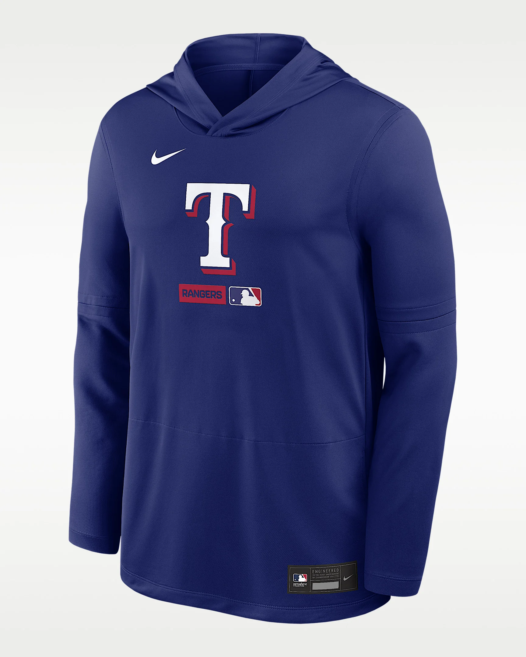 Texas Rangers Authentic Collection Men's Nike Dri-FIT MLB Long-Sleeve Hooded Top - 1