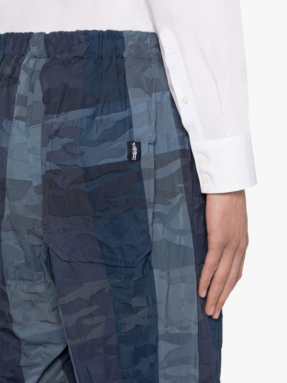 CAPTAIN NAVY CAMO COTTON & NYLON TROUSERS - 5