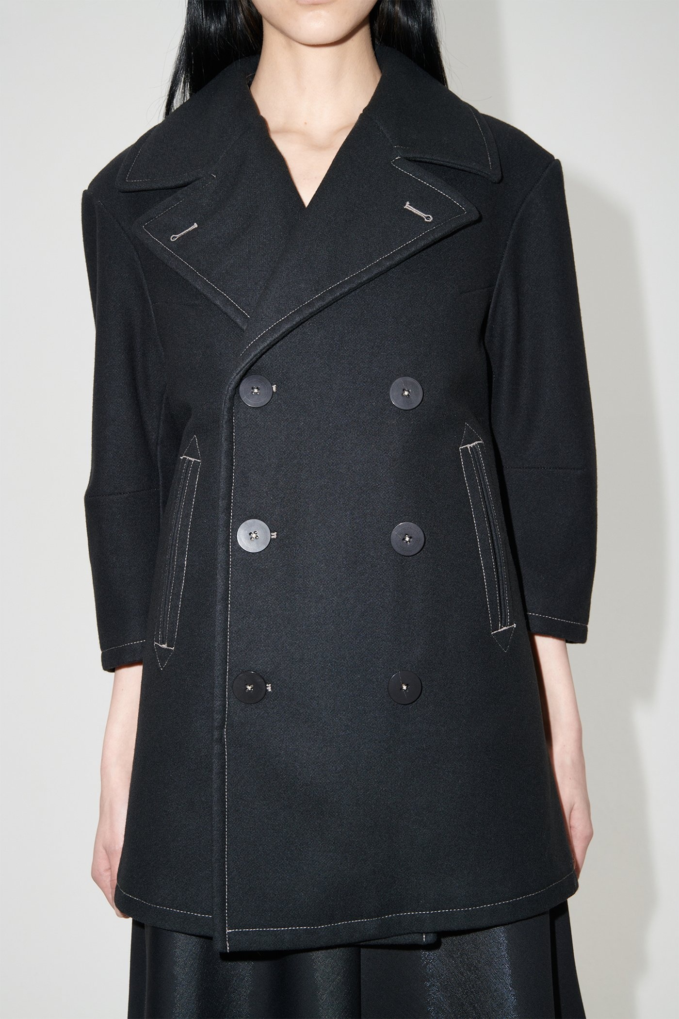 Shrunken Peacoat Obsidian Bath Wool - 5