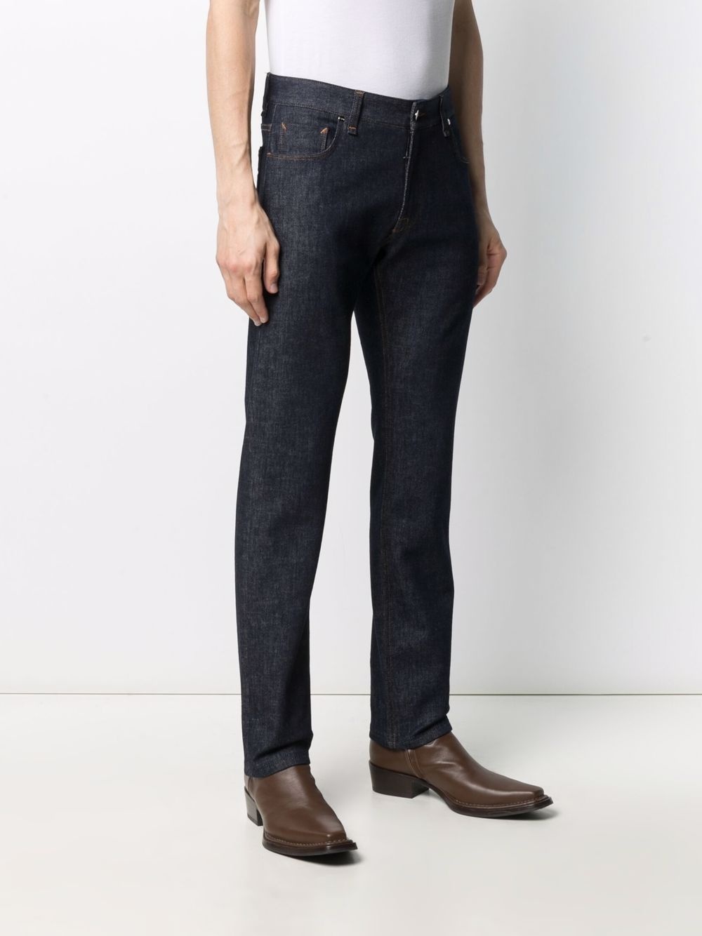 raised-logo slim-fit jeans - 3