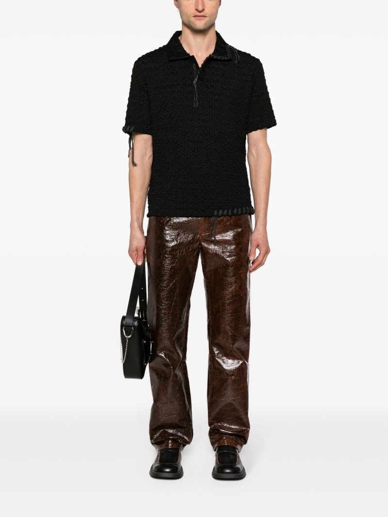 Andersson Bell bubble-knit polo shirt outlook