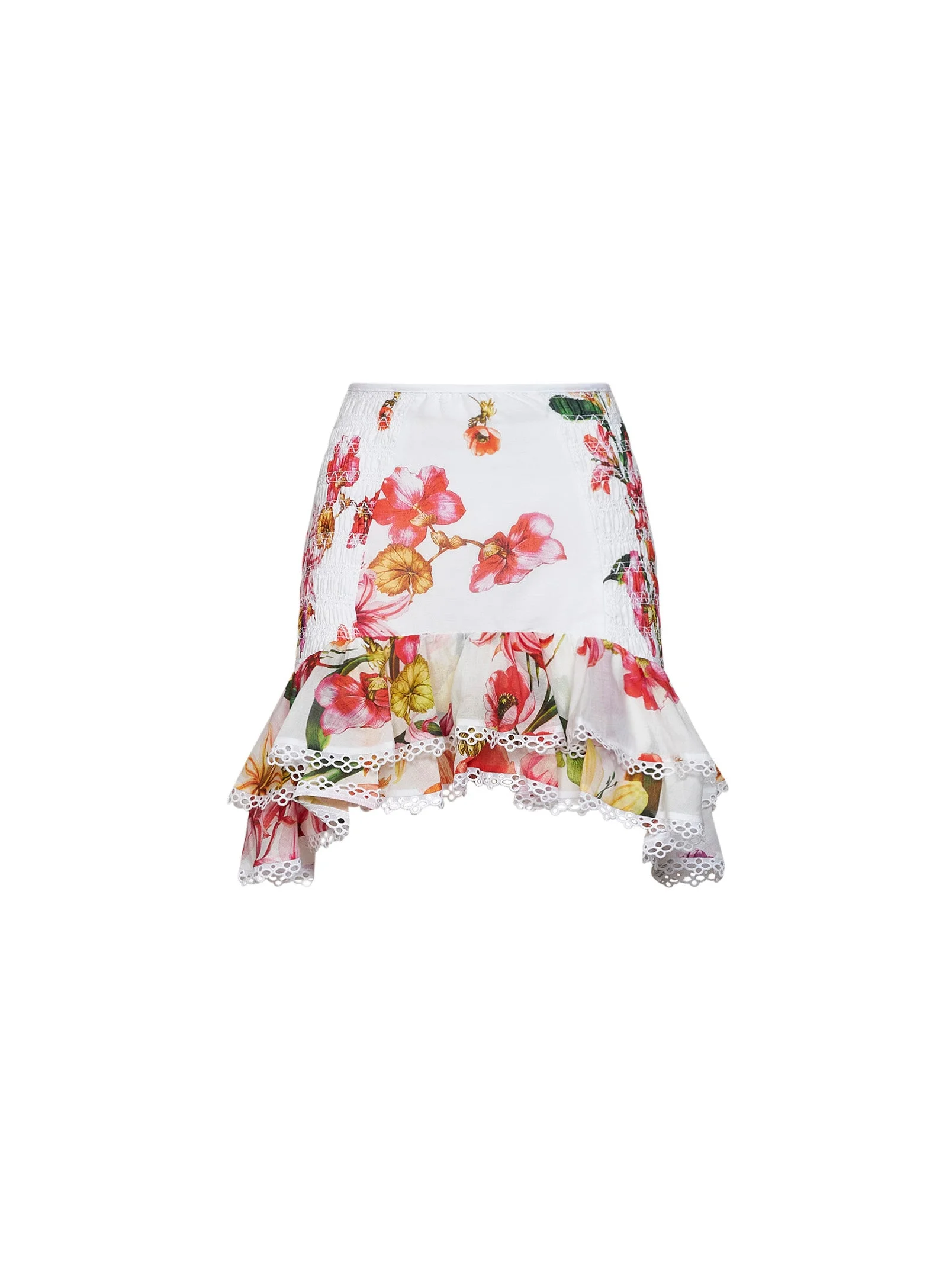 White floral-print cotton Lush mini skirt - 1