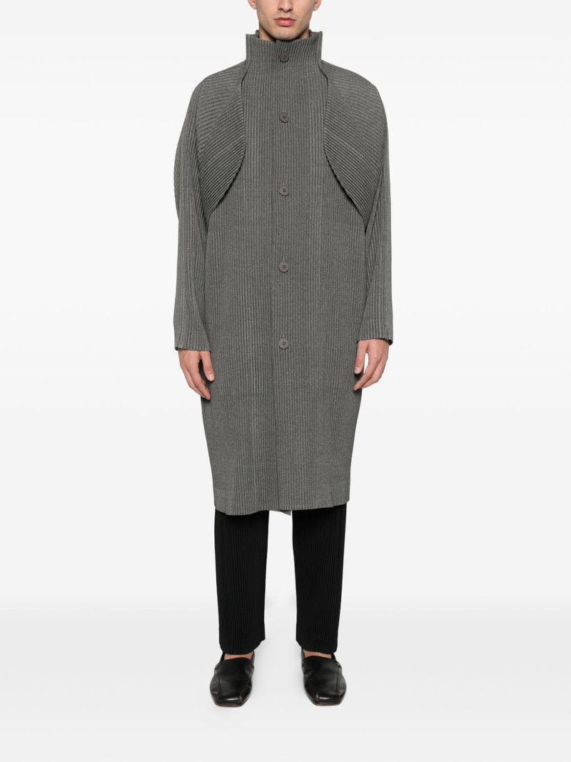 ISSEY MIYAKE pleated funnel-neck coat outlook