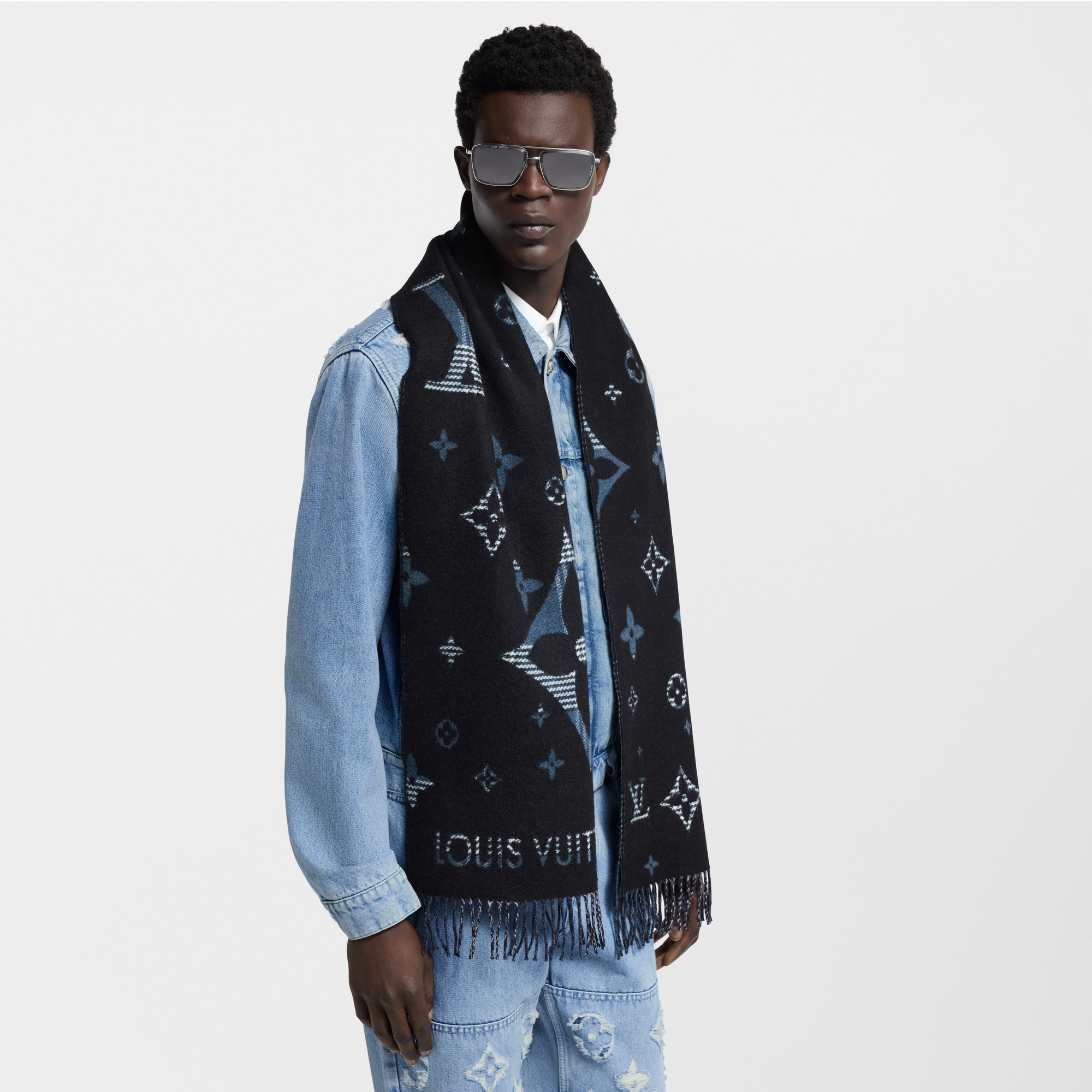 LV Galaxy Tartan Scarf - 4