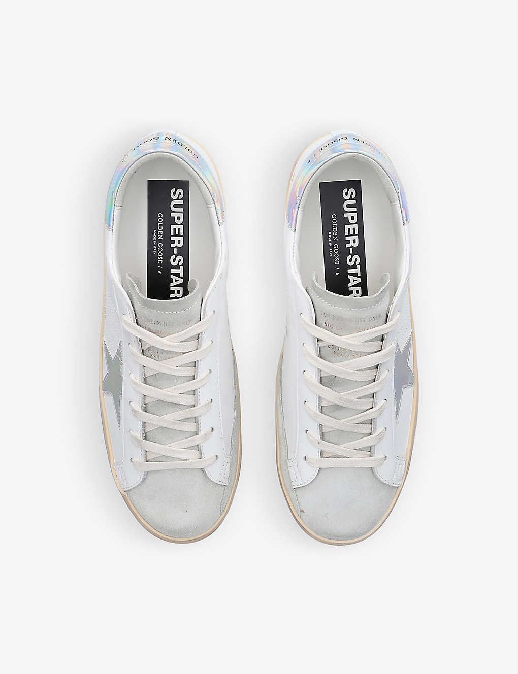 Women's Exclusive Superstar iridescent-star low-top leather trainers - 2