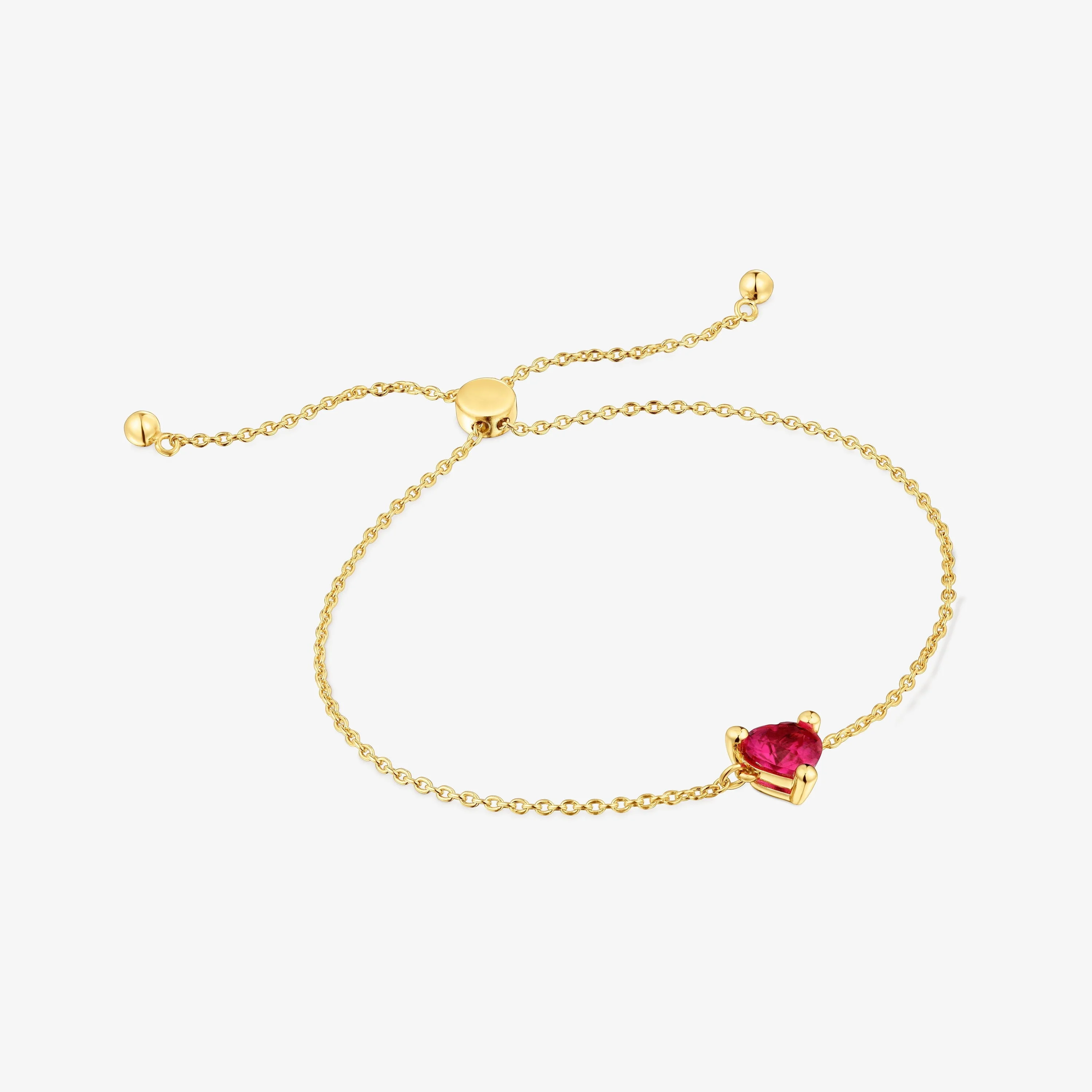 18K gold vermeil chain Bracelet with lab-grown ruby Garden of Love LGG - 1
