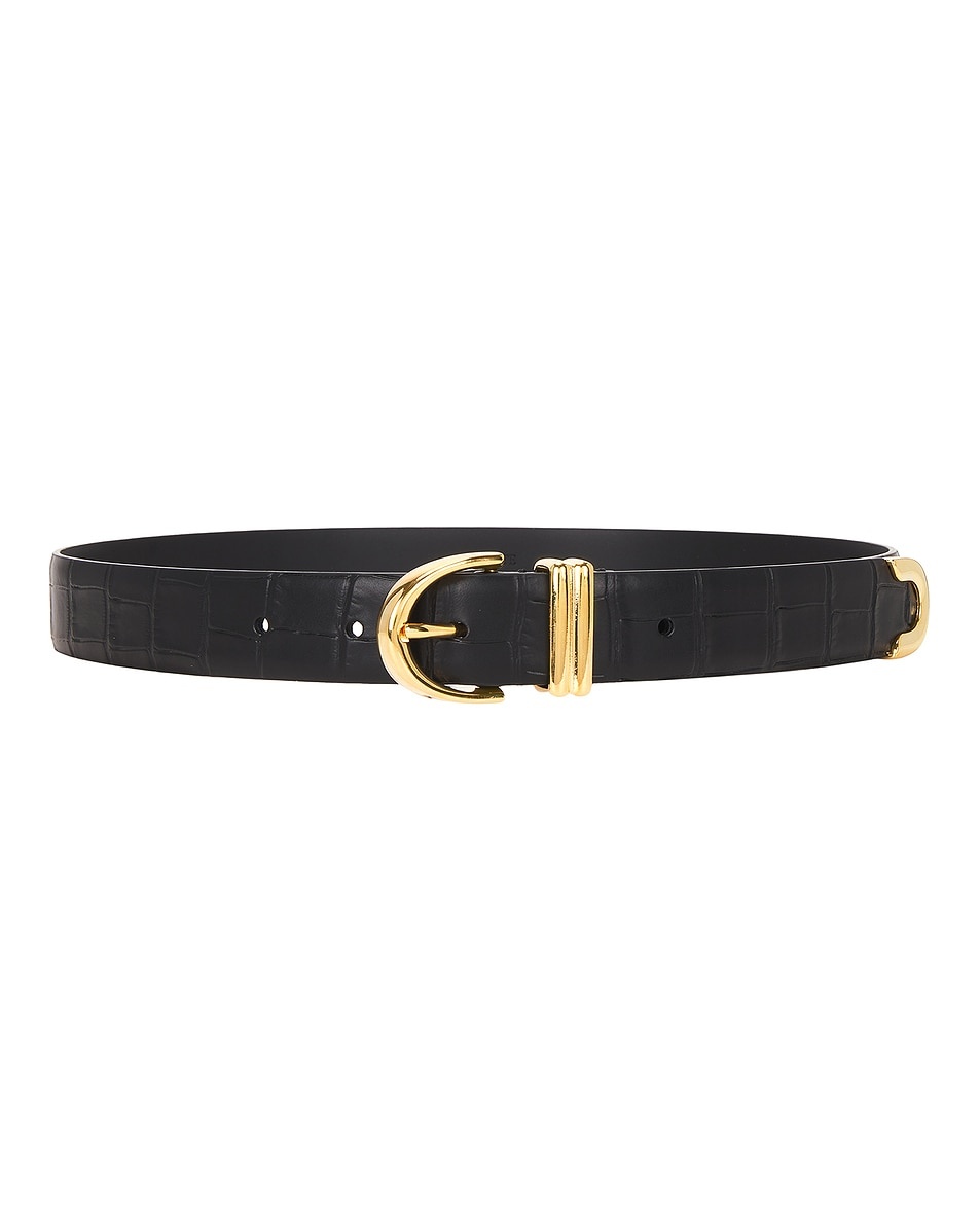 Bambi Croc Embossed Skinny Belt - 1