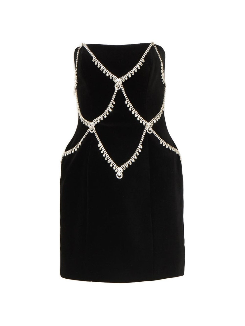 Novee velvet crystal-embellishment mini dress 1